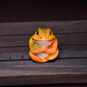 Smiling Frog Miniature Antler Carving — product view 1