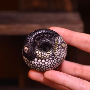 Yin-Yang Twin Snake Antler Carving — product view 1